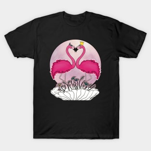 Pink flamingos in the flower T-Shirt